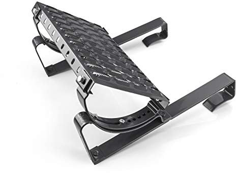 DQ-PP STEIGTRITT SET | 100 cm | Anthrazit RAL 7016 | Stahl verzinkt | Dachtritt Komplett für Dachziegel | Kaminpodest Steigtritt Dach | Gitterrost Tritt