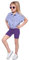 SOFTSAIL Girls Leggings Cycling Shorts Short Cotton Sport Dancing Gymnastic Breathable Comfy Stretchable Violet 11-12 Years