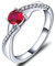 YL Verlobungsring Ehering 925 Sterling Silber mit Rubin Juli Geburtsstein Unendlichkeit Ring Solitärring für Damen（Größe 54）