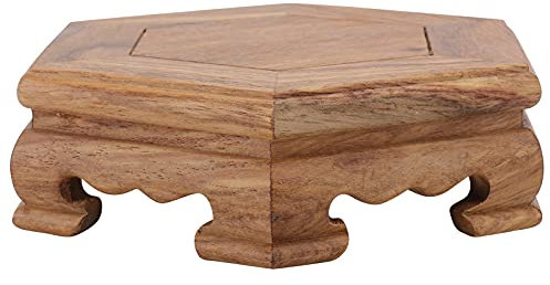 DOITOOL 1stk Sechseckige Basis Runder Blumentopfboden Runder Blumentopffuß Figur Display-Basis Pflanzenhocker Aus Holz Pflanzenregal Blumentöpfe Für Zimmerpflanzen Schwer Hölzern Asien