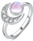Mondstein Ring 925 Sterling Silber Ringe Mond Rosa Mondstein Verstellbare Offener Ring für Damen/Frauen/Mädchen Mutte