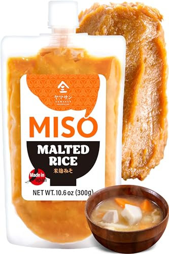 YAMASAN KYOTO UJI Miso Paste Hergestellt in Japan, Ideal zum Kochen Misosuppe, Suppen & Eintöpfe, Gewürze, authentische Sojabohnenpaste, ohneZusatzstoffe (300g)