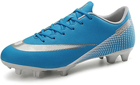 Tabrebull Kinder Fußballschuhe Herren Indoor Outdoor Fußballschuhe Athletic Turf Mundial Team Cleat Running Sports Leichte Atmungsaktive rutschfeste Dämpfungsschuhe Blue 43