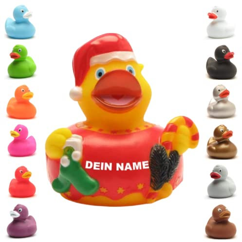 Badeente - personalisierbar (Weihnachtsmann Ente)