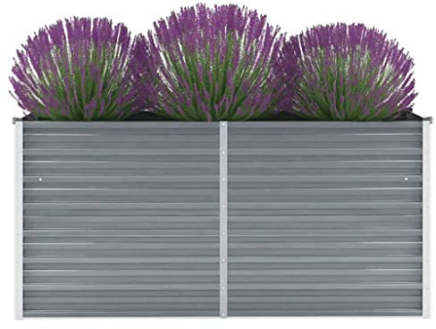 WIFESE Lit SuréLevé De Jardin Acier Galvanisé 160x40x77 Cm Gris Jardinieres Exterieur Jardiniere Bois Jardiniere Balcon Carré Potager Bacs ã Fleurs Rectangulaire