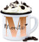 Emaille Tasse Blechtasse - Name und Buchstabe I Geschenk Anfangsbuchstabe - 300 ml - Weiß Schwarz - personalisierte tassen namensbecher buchstaben m teetasse buchstabentasse anpassbare initialen