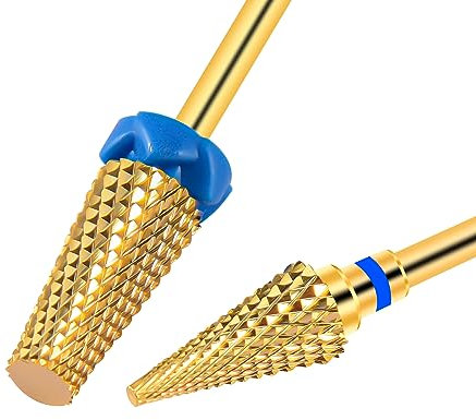 CGBE 2 Pezzi Punte Fresa Unghie, Punta Fresa Unghie Rimozione Gel, Acrilico, Cuticola, Carburo di Tungsteno, Forma Affusolato Barile/Pennino, Grana Media, Strumenti per Manicure Pedicure
