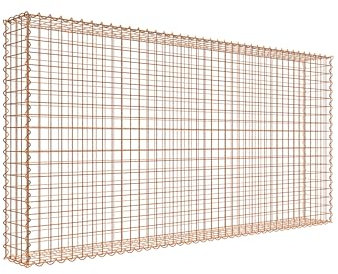 Rostige Gabione 200 cm x 100 cm x 20 cm (L x H x T), Maschenweite 5 cm x 5 cm, Spirale