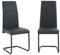 BAÏTA - Chaises Mara Lot de 2 Simili Noir Pieds métal Noir