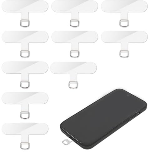 Mabor 10 Stück TPU-Handy-Schlüsselband-Aufnäher, handliche Bandpads phone lanyard patch pad phone strap card Universal metallring mobile mit Ersatz Aufnäher handykette umhängeband handyband