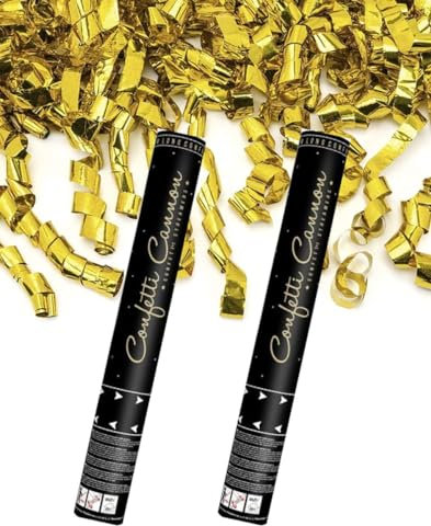 Luftschlangen Streamer Konfetti Kanone Umweltfreundlich Sehr Einfach zu Reinigen Auto-schmuck (2 X Gold 40 cm)
