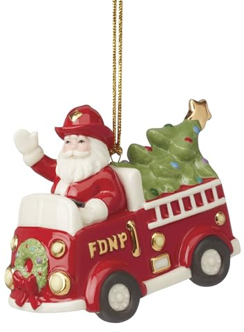 Lenox 896453 Weihnachtsmann im Feuerwehrauto Ornament