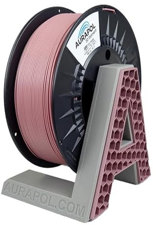 AURAPOL PLA 3D Filament 1.75, PLA 1kg, Filament-3d-druckmaterialien, Puderrosa, 3D Drucker Filament, Präzision 1,75 mm +/- 0,02 mm, ERSCHWINGLICHE QUALITÄT