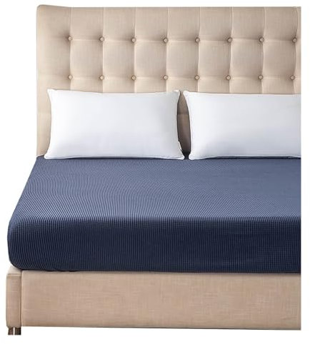 Spannbettlaken 180x200cm,90x200cm,140x200cm,200x200,120x200cm,160x200cm,100x200cm für Boxspringbett,Kordsamt Bettwäsche Luxuriöses Spannbetttuch Stretch Bettlaken (Color : Navy Blue, Size : 90x200 c