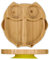 Relaxdays Assiette à Ventouse, Bambou, Hibou, antidérapant, sans BPA, Repas de bébé, Divers Compartiments, Nature