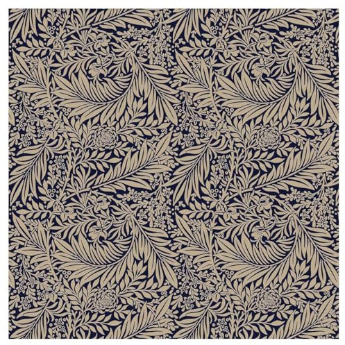 TheFabricTrade 100% Cotton Fabric Digital Printed Material William Morris Larkspur Navy Classic Design - Ideal for Arts & Crafts, Sewing, Quilting - 2 Metre (200cm x 140cm)