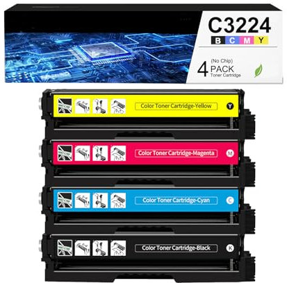 OGOUGUAN CAIDI Ersatz-Tonerkartusche C3224 für Lexmark, kompatibel mit Lexmark C3224dw C3326dw C3426dw MC3224dwe MC3224i MC3326i (NO Chip) (Nior/Cyan/Gelb/Magenta)