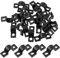 Mewutal 20 clip ad anello per mensole in filo metallico, a due fori, per tubi da 2/5, morsetti a U da 10 mm, morsetti per cinghia per tubi cavi (nero, adatti per 10 mm)