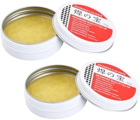 Gudalea 50g Lötpaste, 2 Stück Flussmittelpaste, Flussmittel Löten, Lötfett, Kolophonium Lötpasten Flussmittel, für Mechaniker,Metall-, Zinn,Telefon,PC-Karten,Bauelemente