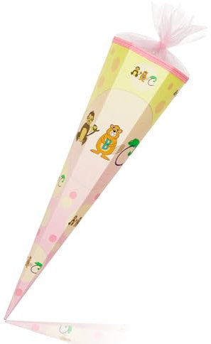 Deine Schulhelden Schultüte - Zuckertüte Einschulung Stabile Geschenkverpackung in Rosa für Mädchen - Länge 85cm, Durchmesser 22cm - Geschwistertüte Made in Germany