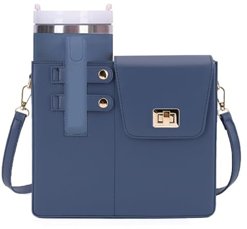 BBIQI Women's Outdoor Stanley Cup Bag, Blue, 9.25 inches