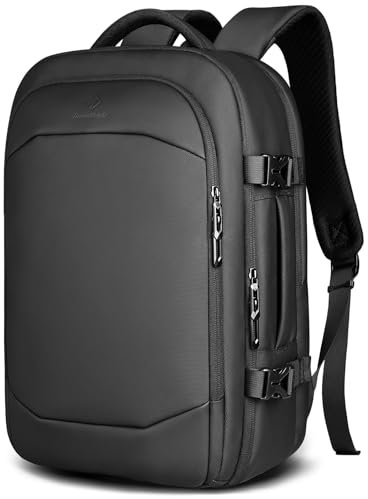 hk 30-33L Reiserucksack Herren Damen, 45×31×20 cm Handgepäck rucksack, Rucksack mit 17-Zoll-Laptopfach, spritzwassergeschützter Kabinenrucksack für Wochenendtrips–schwarz