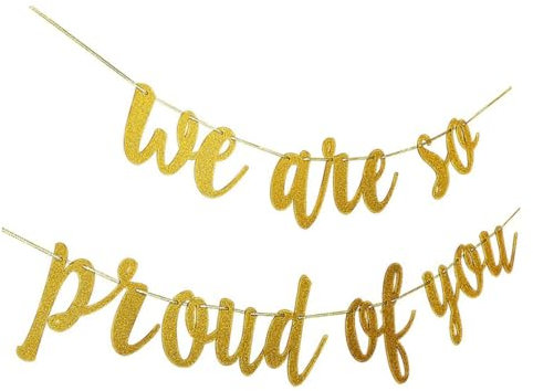 VILLFUL Abschlussfeier-banner Glänzend „wir Sind So Stolz Dich“ Deko-papierbanner Zum Aufhängen Abschlussfeier Von Studenten