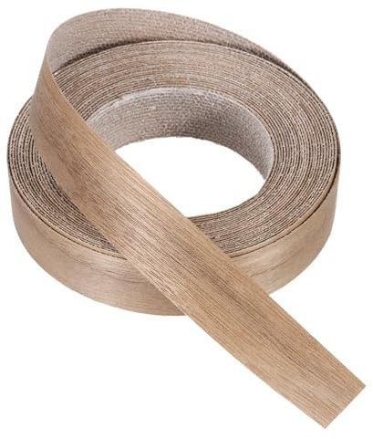 PATIKIL Cinta de borde de nogal, 1 pulgada x 25 pies Cinta de chapa de madera preencolada flexible para borde de contrachapado con adhesivo termofusible para restauración de muebles