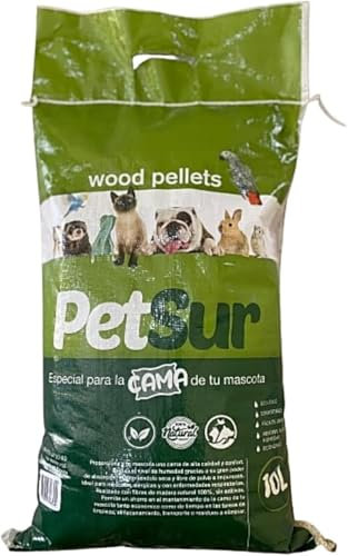 Mugar- Pellet Ecológico en Sacos de 5 Kilogramos o 10 litros- Especial para Lechos de Animales- Absorbe Olores y Humedad (2 Sacos de 5kg)