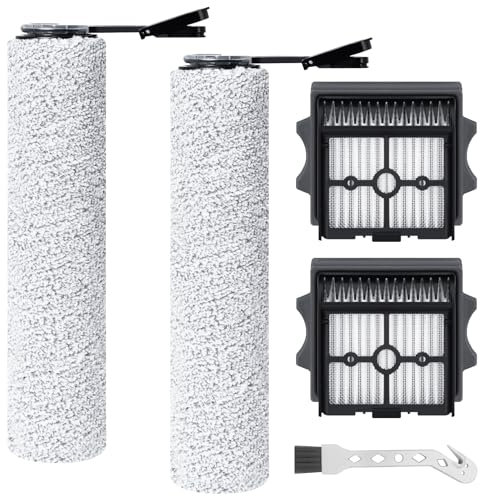 Fixbetter Rouleau de brosse de rechange et Filtre HEPA pour Tineco FLOOR ONE S7 Stretch Ultra/FLOOR ONE S9 Artist/FLOOR ONE stretch S6 / FLOOR ONE SWITCH S6 Aspirateur Laveur (5 accessoires)