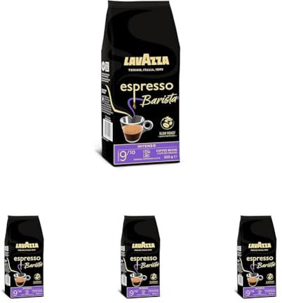 Lavazza, Espresso Barista Intenso, Café en Grano Natural Tostado, Ideal para Máquina de Café Espresso o Superautomática, con Notas Aromáticas de Cacao y Madera, Intensidad 9/10, Tueste Medio, 500 g