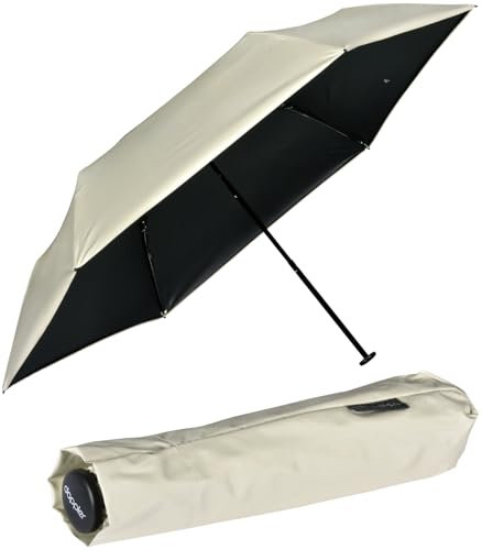 doppler Paraguas plegable Zero 99 – Peso de sólo 99 gramos – Estable – Resistente al viento – 21 cm, Macadamia Beige-black - Protección UV, 90 cm