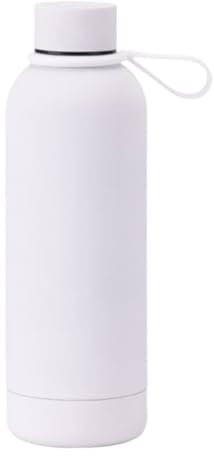 GAOJUNAN Borraccia Bottiglia d'Acqua for Sport all'Aria Aperta con Manico Portatile in Acciaio Inossidabile A Bocca Piccola Water Bottle(White)