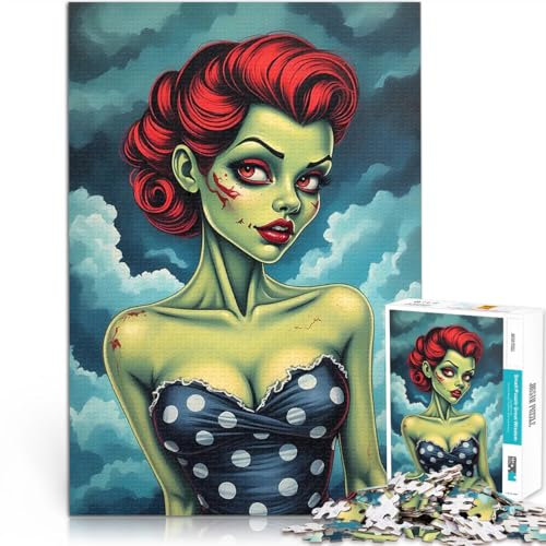 1000-teilige Puzzles für Erwachsene Anspruchsvoll, Aber lustig und humorvoll Zombie-Pinup Künstlersammlung, Bildende Kunst75x50cm