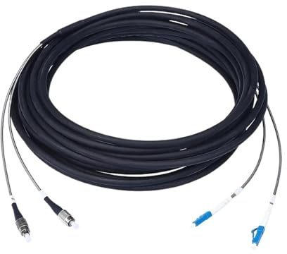 VJSUWI Cavo Patch in Fibra Ottica 7,0 mm 2C 25-500 m monomodale Completamente Armato a 2 conduttori(500m FC-FC)
