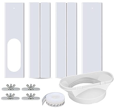 Universal Window Seal Kit for Portable Air Conditioner Adjustable Seal Plates and Vent Adapter for Sliding Glass Doors and Windows AC Vent Tube Hose Adapter Included