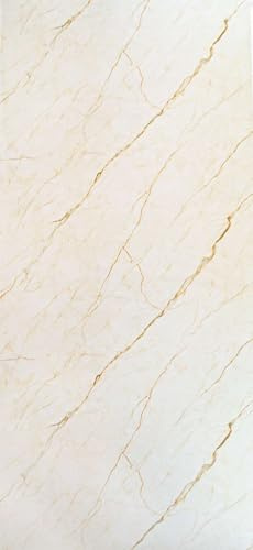 Wandpaneele 260x120 in Marmor- und Hochglanzoptik (Bolzano Beige), Wandverkleidung aus PVC, für Innen- und Außenbereich, Geschäftsräume, moderne Designlösung