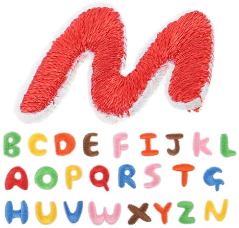 Mikikit 52-Piece Mini Iron-On Alphabet Patches – Dual A-Z Sets for Custom Names & Phrases, Sew-On Embroidery Letters for Clothing, Hats, Bags & DIY Presents