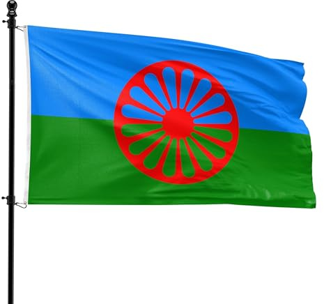VlagDirect Bandiera zingara - Bandiera della Roma - 150 x 225 cm - Bandiera XL.