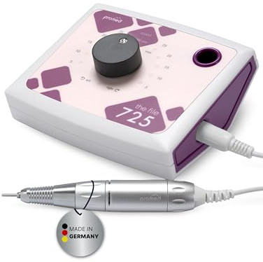 Promed The File 725 Nagelfräser bis 25.000 U/min – Elektrische Nagelfeile, Rechts- & Linkslauf für Gel-, Acryl- & Naturnägel, Nagelschleifer elektrisch, Nail Drill, Fräser Nägel - Made in Germany