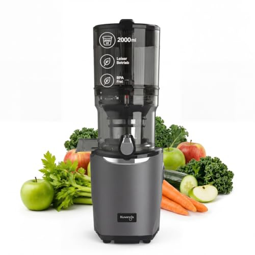 Kuvings AUTO9 - Estrattore di succo a freddo, mani libere, 2 l, per frutta e verdura, succo e sorbetto 2 in 1 (nero perlato opaco)