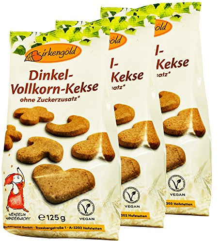 Birkengold Dinkel-Vollkorn-Kekse, 3er Pack (3 x 125 g)