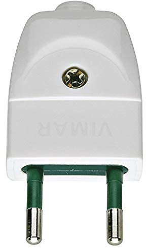 Vimar RI.00200B Kleinstecker mit Schutz SICURY 2P 10A 250V Italienischer Standard Typ S10 Axialkabelausgang weiß