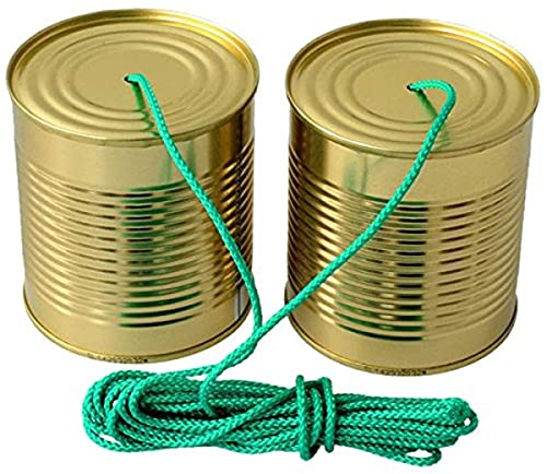 Corvus Tin Can Phone Kit - Two Metal Cans (73 x 83 mm), 4M String - Phone Kit - Little Kid, Big Kid