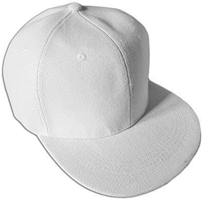- Senza marca/Generico - Cappello Snap Back Cappellino Berretta Visiera FRONTINO Cotone Tinta Unita Bianco