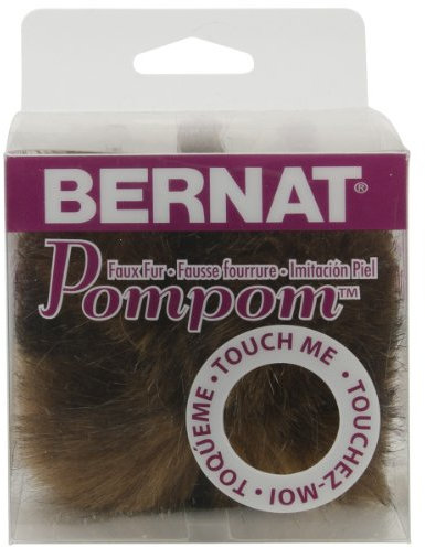Bernat Faux Fur Pompom 1/Pkg-Brown Muskrat