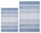 Badezimmerteppich-Set, gestreift, 53.3x81.3 cm – 51.3x61.1 cm, Blau/Weiß, 2-teiliges Matten-Set, weicher Plüsch, rutschfester Duschvorleger + WC-Vorleger, super saugfähige Matte, maschinenwaschbar