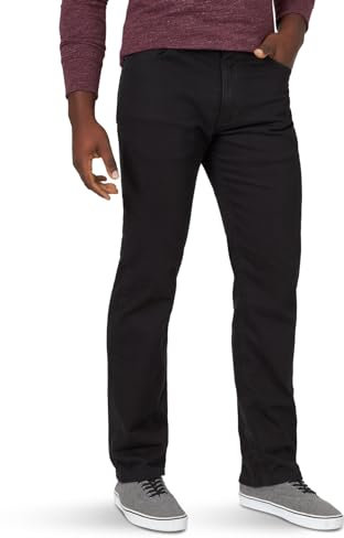 Wrangler Authentics Herren Klassische 5 Taschen, Normale Passform Jeans, Black Flex, 34W / 28L
