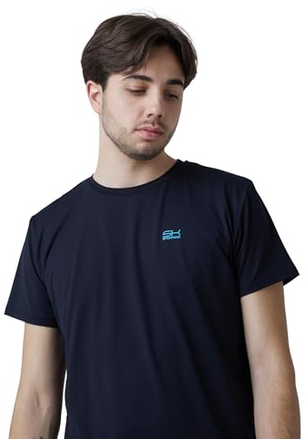 Sportkind Jungen & Herren Tennis, Running, Fitness Rundhals T-Shirt, atmungsaktiv, UV-Schutz UPF 50+, Kurzarm, schwarz, Gr. XXL