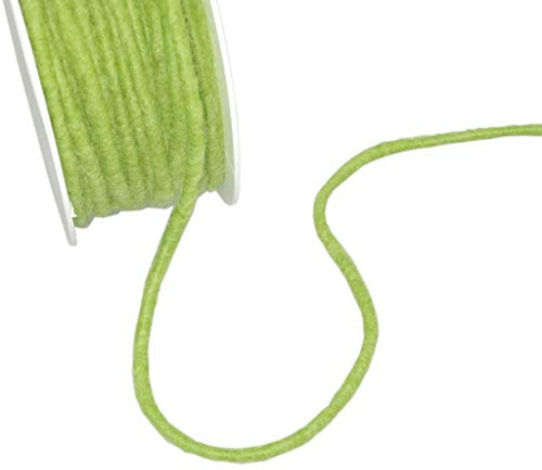 Wollkordel mit Sisalkern - Dekokordel - Bastelkordel - Geschenkkordel - Maigrün - ca. 5 mm Breite - 25 m Länge - 1106-5-25-183